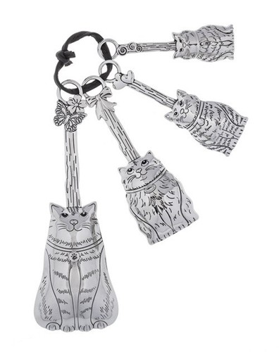 Ganz CAT Measuring Spoon Set Silver Tone Zinc 4Pc Set - Picture 2 of 2