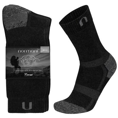 2 Paar Merino Wander- und Funktionssocken, warm, atmungsaktiv & langlebig