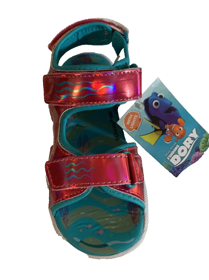 Sandalias de moda Josmo Finding Dory para niñas, rojas/azules, 11 M US Little Kid Foto 4 de 4