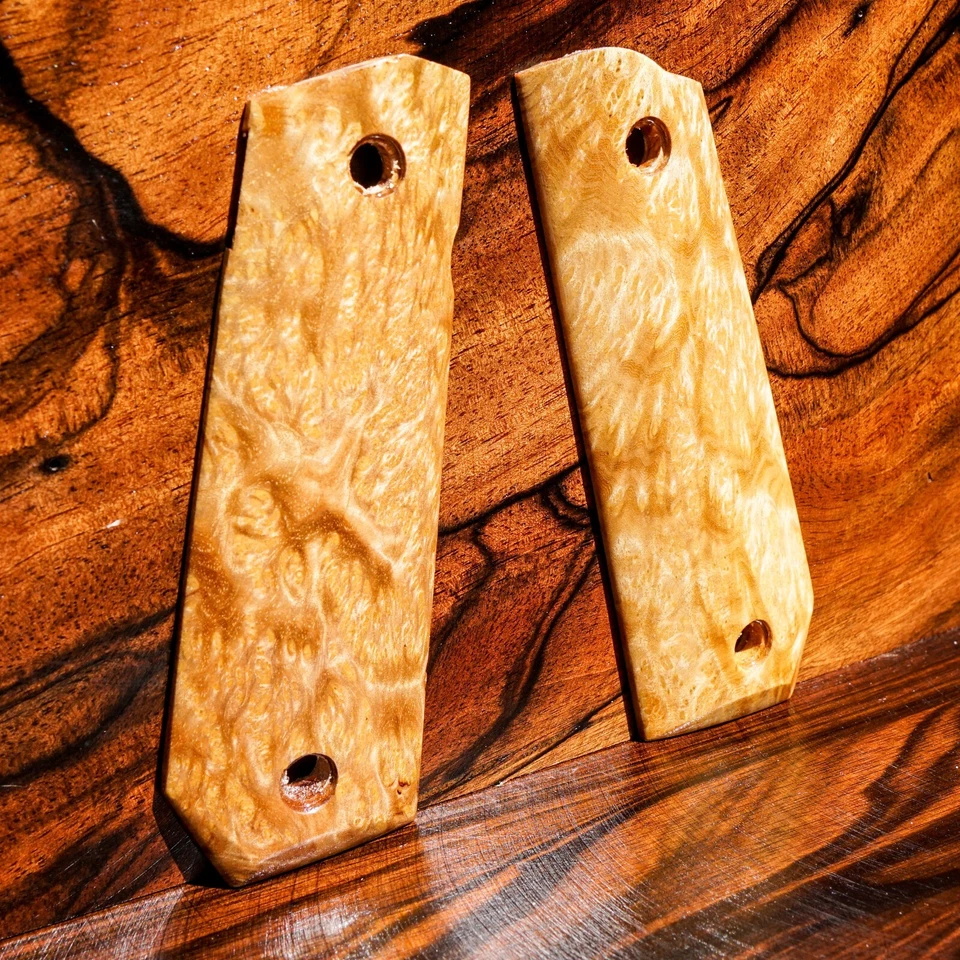 Ed Brown 1911 Bobtail Exótico Bungor Madera Burl Madera Se Ajusta a Empuñaduras Hecho a Medida Ambi Foto 3 de 4