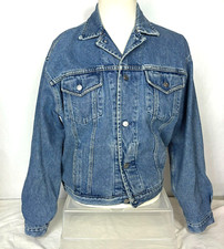 GAP Light Wash Blue Jean Denim Jacket Trucker Button Close Pockets Size L Heavy
