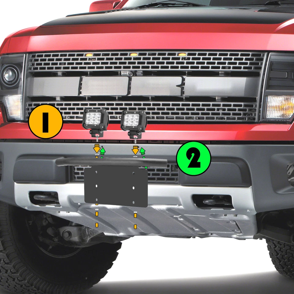 For TOYOTA Land Cruiser Tundra Pickup 18W LED Light License Plate Mount Wire Kit - Image 2 of 4