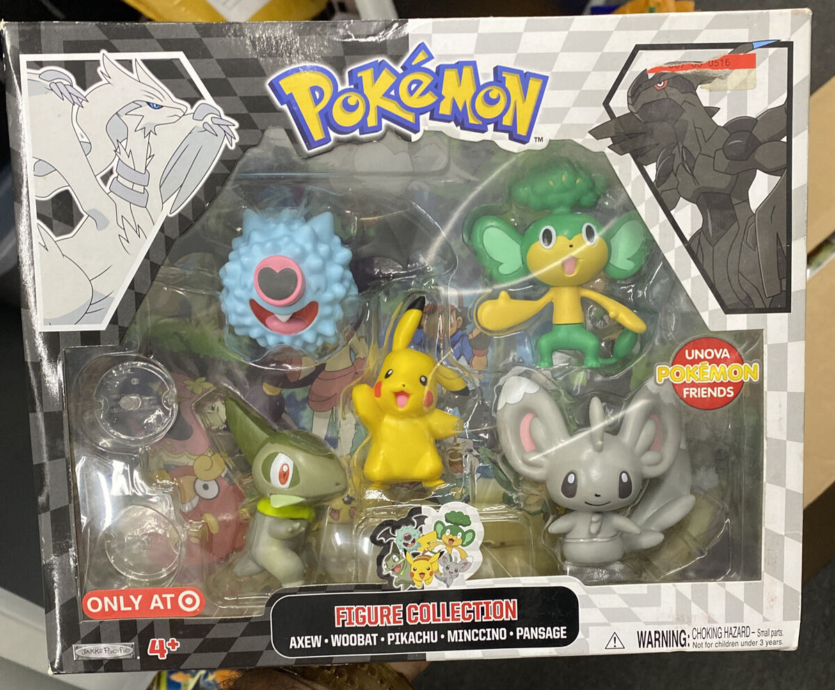 Pokemon Black White Exclusive Basic Figure Collection 5Pack Axnew Woobat  Pikachu Minccino Pansage : : Toys & Games