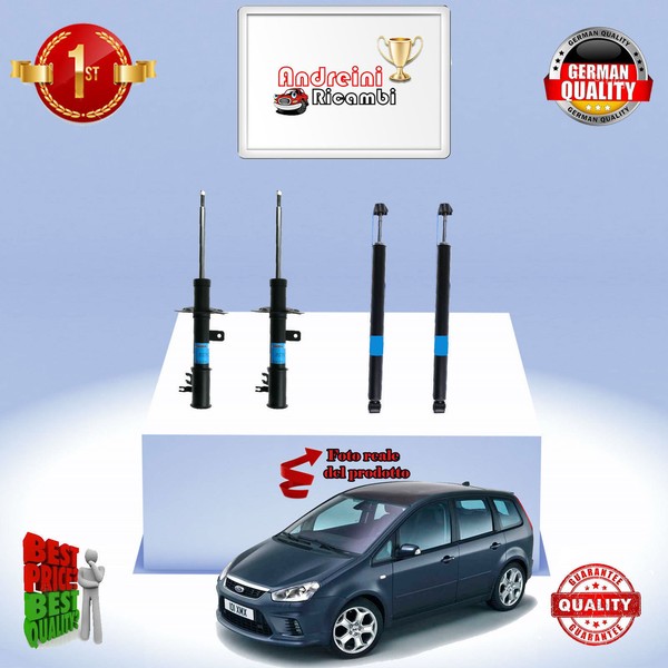 Set 4 StoßDäMpfer Vorderseite + Heck Ford C-Max 1.6 74KW 100CV Von 2009-> A45-image
