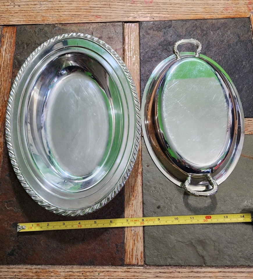 ¡BONITO! DE COLECCIÓN WM A ROGERS PLATO/TAZÓN PARA SERVIR VERDURAS CUBIERTO PLATEADO  Foto 2 de 4