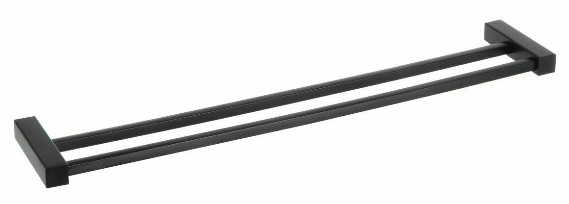 Mizu BLOC MK2 DOUBLE TOWEL RAIL 760mm Wall Mounted, Double Fixing MATTE  BLACK