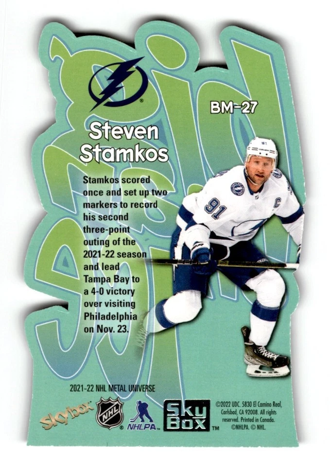 2021-22 Skybox Metal Universe Big Man on Ice Steven Stamkos #BM-27 Tampa Bay - Image 2 of 2