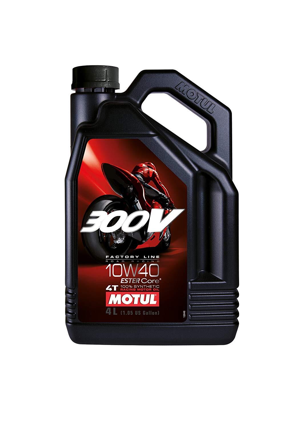 Motul Olio 300 V 10W 40 Factory Road Racing Flacone da 4 Litri