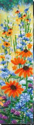 Bead embroidery kit Golden Umbrellas needlework kit Art canvas beadwork pattern