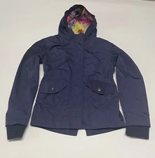 Appaman Girls Jacket 8 Navy Blue Lightweight Windbreaker Hooded Zip Up Pockets