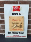 Vintage 1982 Miller High Life Tear Away Hanging Bar Calendar Beer Sign
