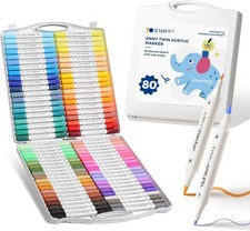 ENMY Acrylic Paint Marker Pens, 80 Colors Dual Tip 80 Multicolor