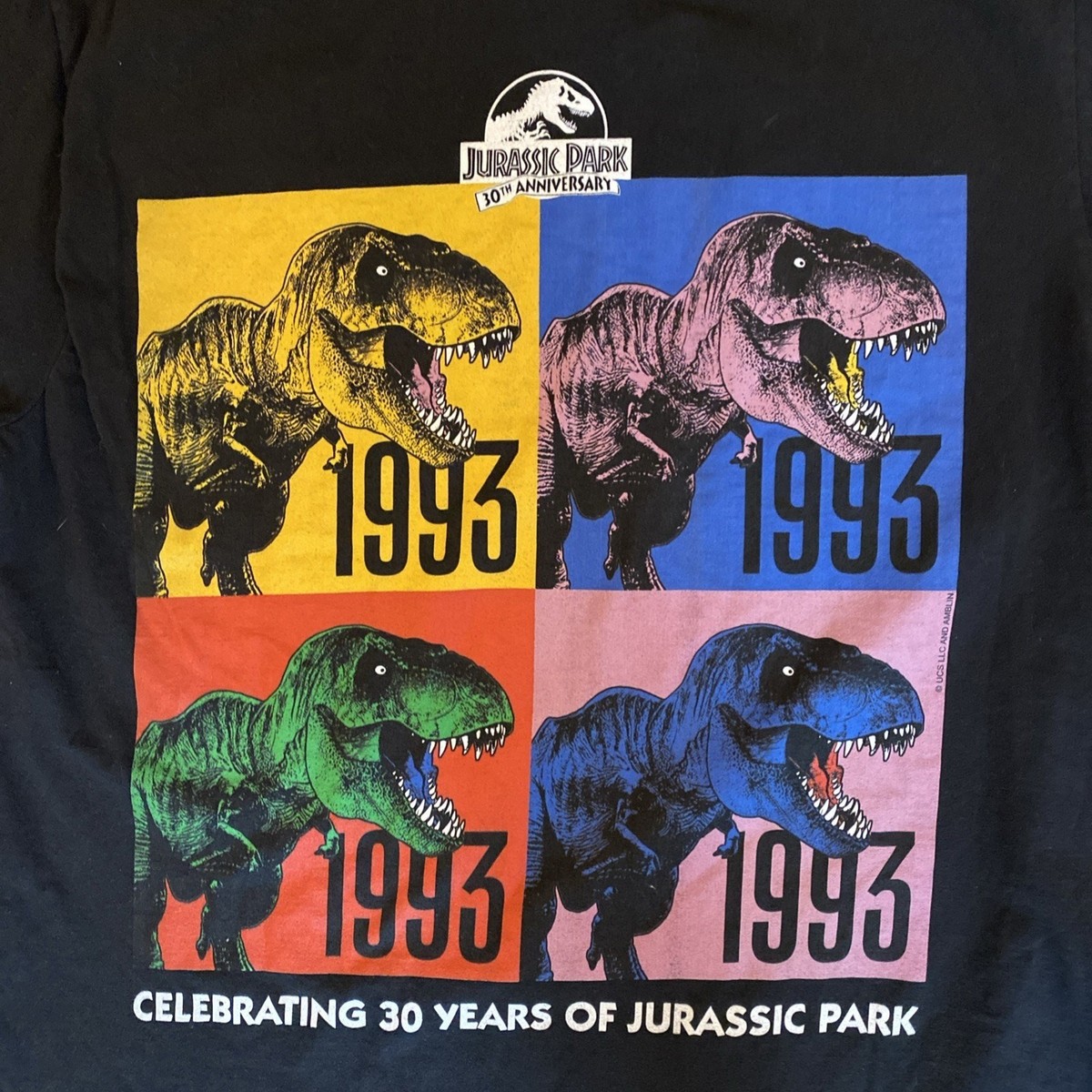 Jurassic Park 30th Anniversary Shirt Size Large T-Rex USC LLC And Amblin View 2