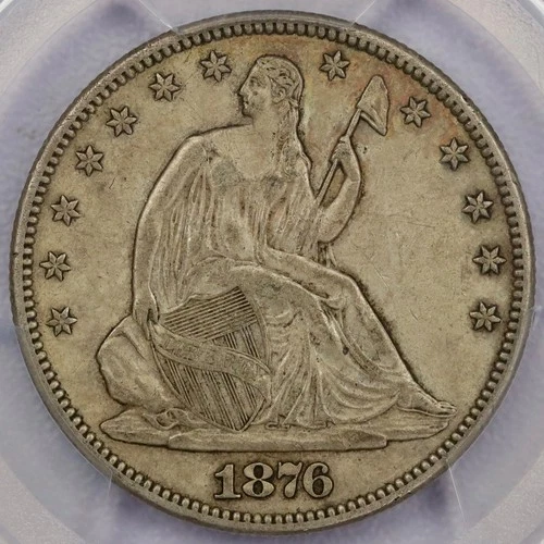 1876-CC 50c Seated Liberty Half Dollar - PCGS AU 53
