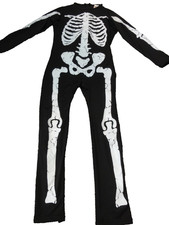 KIDS BLACK  WHITE SECOND SKIN SKELETON COSTUME SIZE MEDIUM