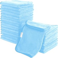 24 Pack Soft Washcloths Set - 12 x 12 Washcloths Pack of 24 Aquamarine