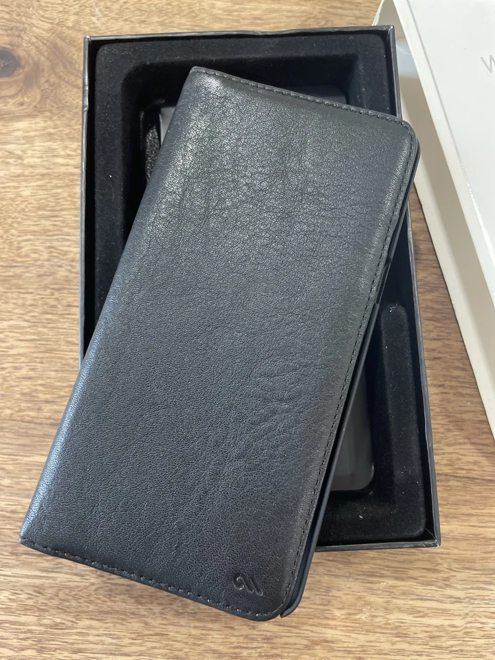 Capa carteira couro preta fina dinheiro cartões VRS® para Samsung Galaxy Note7 - Imagem 3 de 4