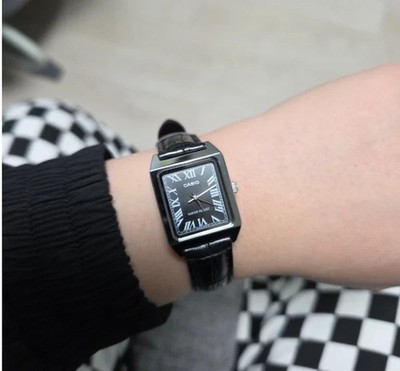 Casio Classic Square Tank Watch LTP-V007L-1B Black Dial Roman