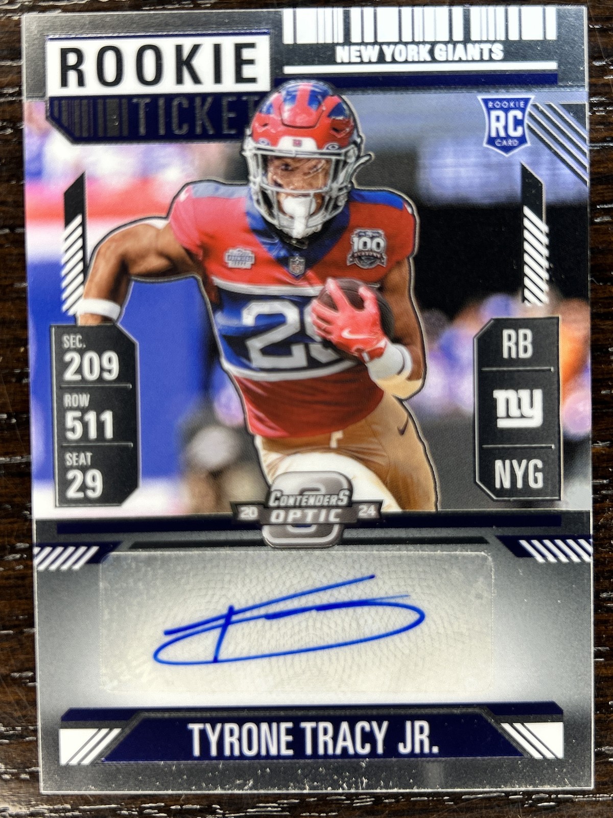 Tyrone Tracy Jr. 2024 Contenders Optic Rookie Ticket Auto! Giants