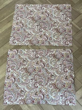 (2) Ralph Lauren Tara Pink Tea Paisley Standard Size Cotton Pillow Shams