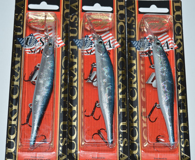 3 lures lucky craft lightning pointer 110dd 4.5'' suspendin jerkbait aurora black