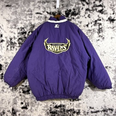 RAVENS 紫ジャケット Vintage Starter Baltimore Ravens Jacket Mens Size XXL Purple