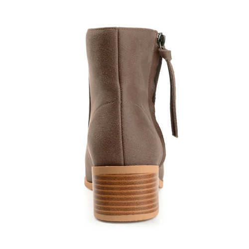 Botines apilados con cremallera interior Sadiya de Journee Collection para mujer, marrón talla 6,5 M - Imagen 3 de 4