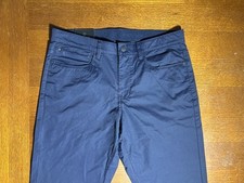 New Mens 32Wx32L WEATHERPROOF Flex Waistband, 5 Pocket Tech Travel Pants Navy Bl