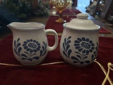 Vtg 1980’s Sugar & Creamer Country Heritage Made In Japan Floral