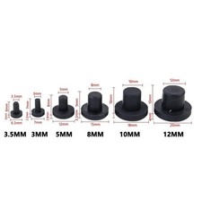 10Pcs Silicone Rubber Hole Plugs Set 3mm-12mm T-Type Black Silicone Plugs Cap