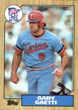 1987 Topps Gary Gaetti #710 Minnesota Twins MLB Baseball Card Wood Grain Border