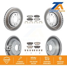 Coated Disc Brake Rotors And Semi-Metallic Pads Front Rear Kit For Nissan Kicks