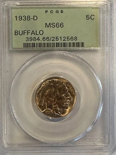 1938 D Buffalo Nickel PCGS MS66