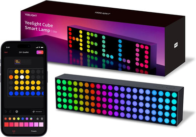 LED Smart Lamp, 16M Colors Option Pixel Cube Smart Table Lamp, Music Sync RGB+IC