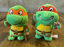 TY Teenage Mutant Ninja Turtles TMNT Plush Toy Lot Michaelangelo Raphael 2017