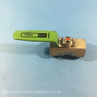 Kitz 600 W.O.G. Green Ball Valve, 1'' USIP