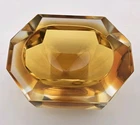 Beautiful Murano Sommerso Faceted Shades of Gold Art Glass 5x4x2.5 Ashtray Bowl