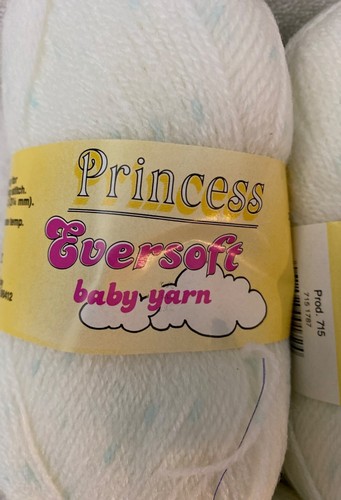 5 madejas Princess Eversoft hilo bebé 100 % acrílico 1,75 oz. Blanco Canadá NUEVO - Imagen 2 de 4