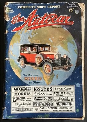 The AUTOCAR Magazine 18 OCT 1929 #1772  THE COMPLETE SHOW REPORT NUMBER