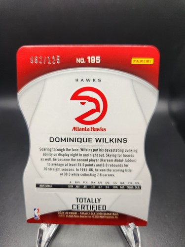 2024-25 Panini Totally Certified Dominique Wilkins Pink Platinum Die Cut /125 - Picture 2 of 3