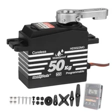  Waterproof 50kg High Torque RC Servo Coreless Motor Standard Size RC Steering 