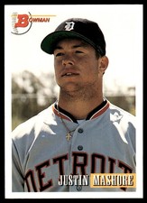 Justin Mashore 1993 Bowman #447 Tigers MLB READ FREE SHIPPING AutographDen