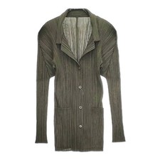 PLEATS PLEASE ISSEY MIYAKE 4B Jacket Pleats PP63 JD411 Jacket Khaki Women Pleat