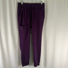 Healing Hands Works Scrub Pants Women's Small Burgundy Drawstring Pull On