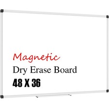 XBoard Magnetic Whiteboard 48 x 36, White Board 4 x 3, Dry Erase Board with D...