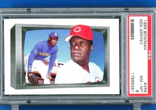 1989 Bowman - Ken Griffey Jr. (RC) Father Son Combo #259 PSA 8