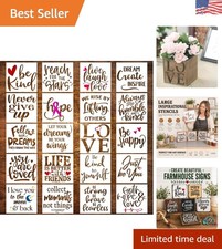 Reusable 8x8 Inspirational Stencil Set - Paint Quotes on Wood, Canvas  More
