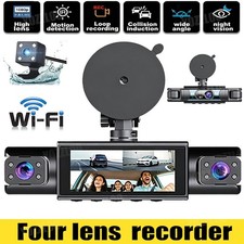 1/2x Car Video Dash Cam 4 Channel Front Rear Inside Dash Cam 1080P Car Camera US