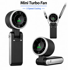 Portable Handheld Turbo Fan 5 Speed USB Rechargeable Mini Cooling Fan
