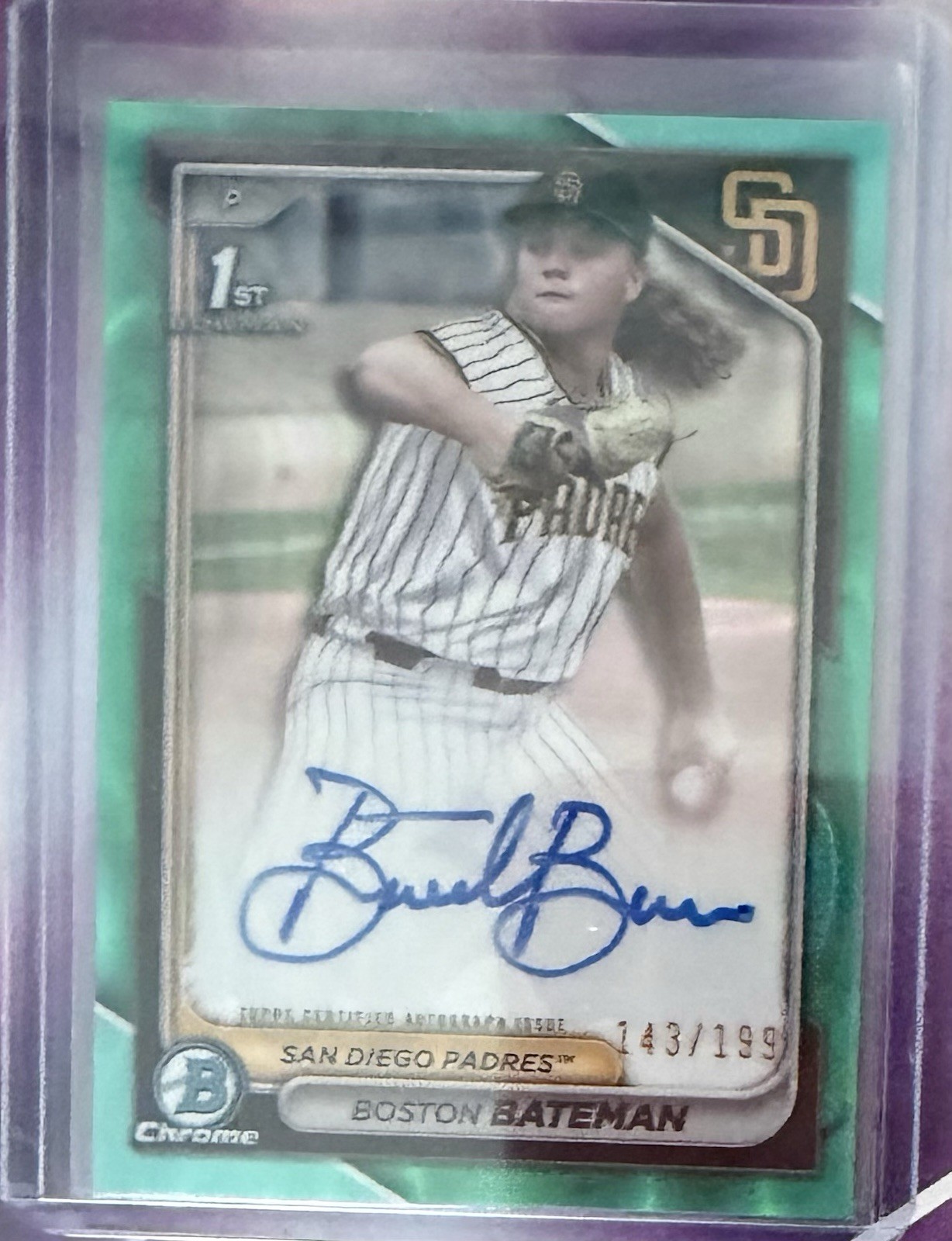 2024 Bowman Draft  Boston Bateman 1st Bowman Chrome Auto #CPA-BBA Aqua Lava /199